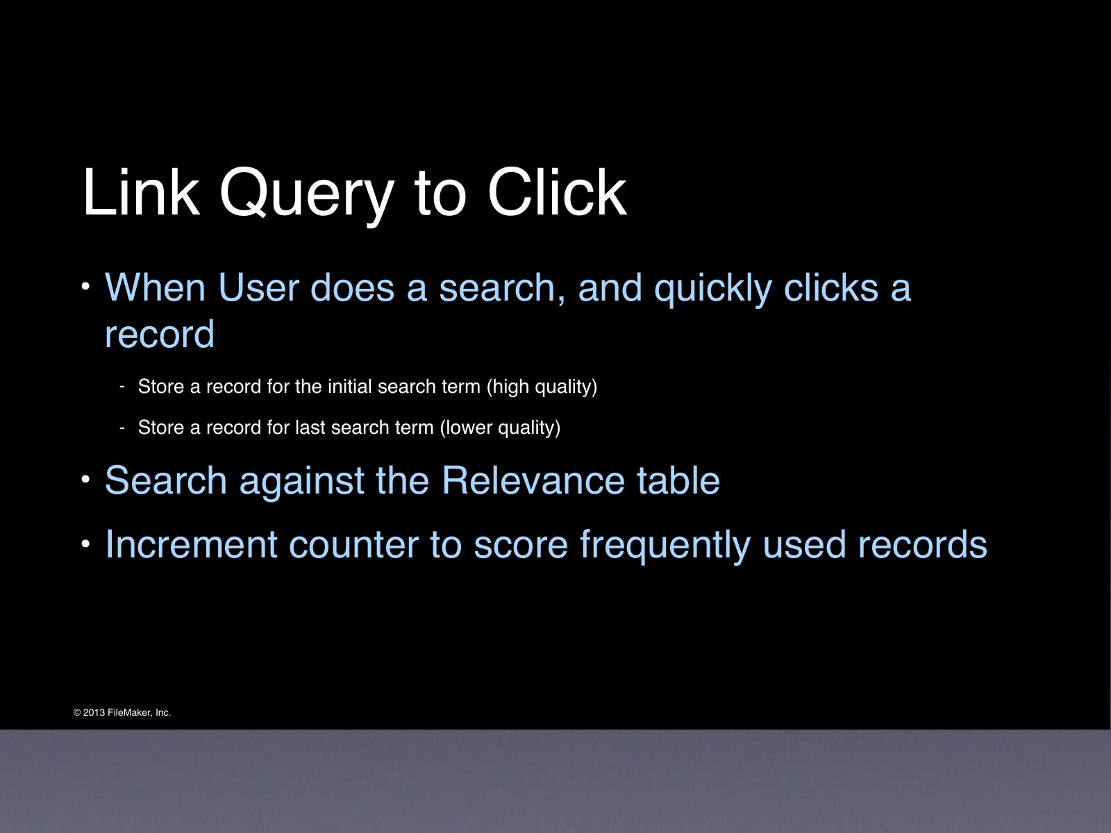 Slide 26: Link Query to Click