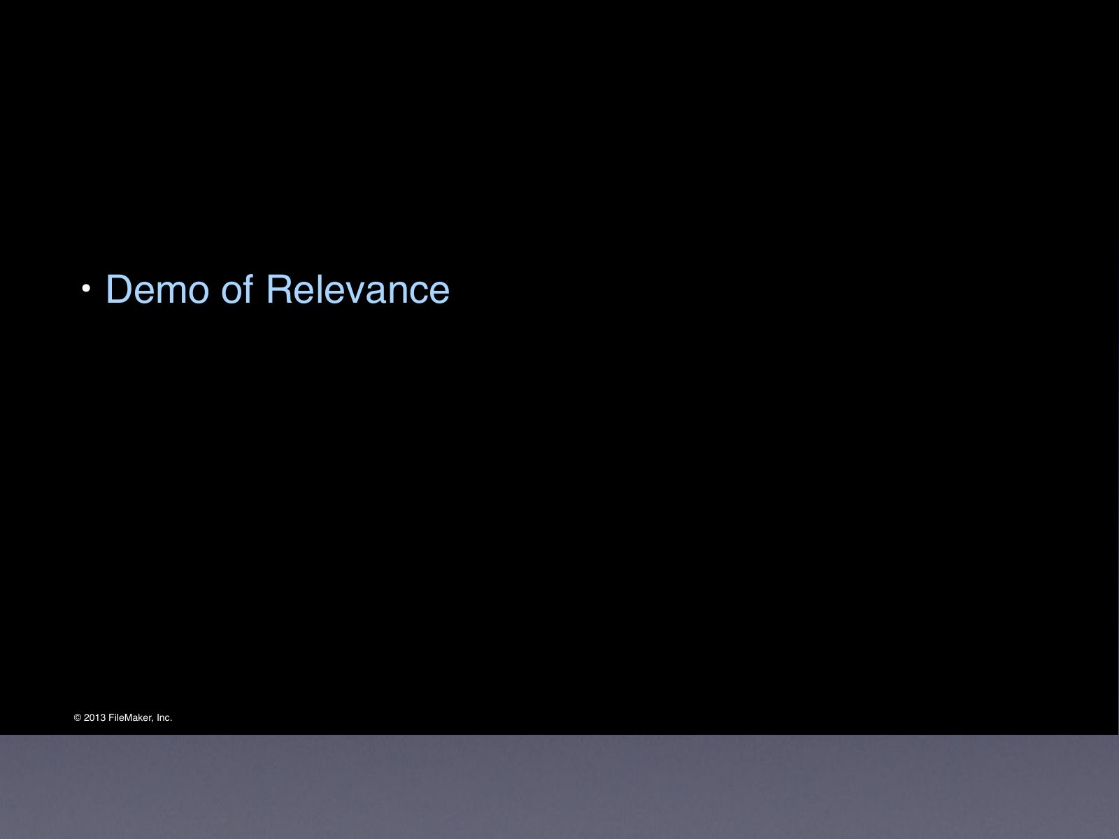 Slide 27: Demo of Relevance