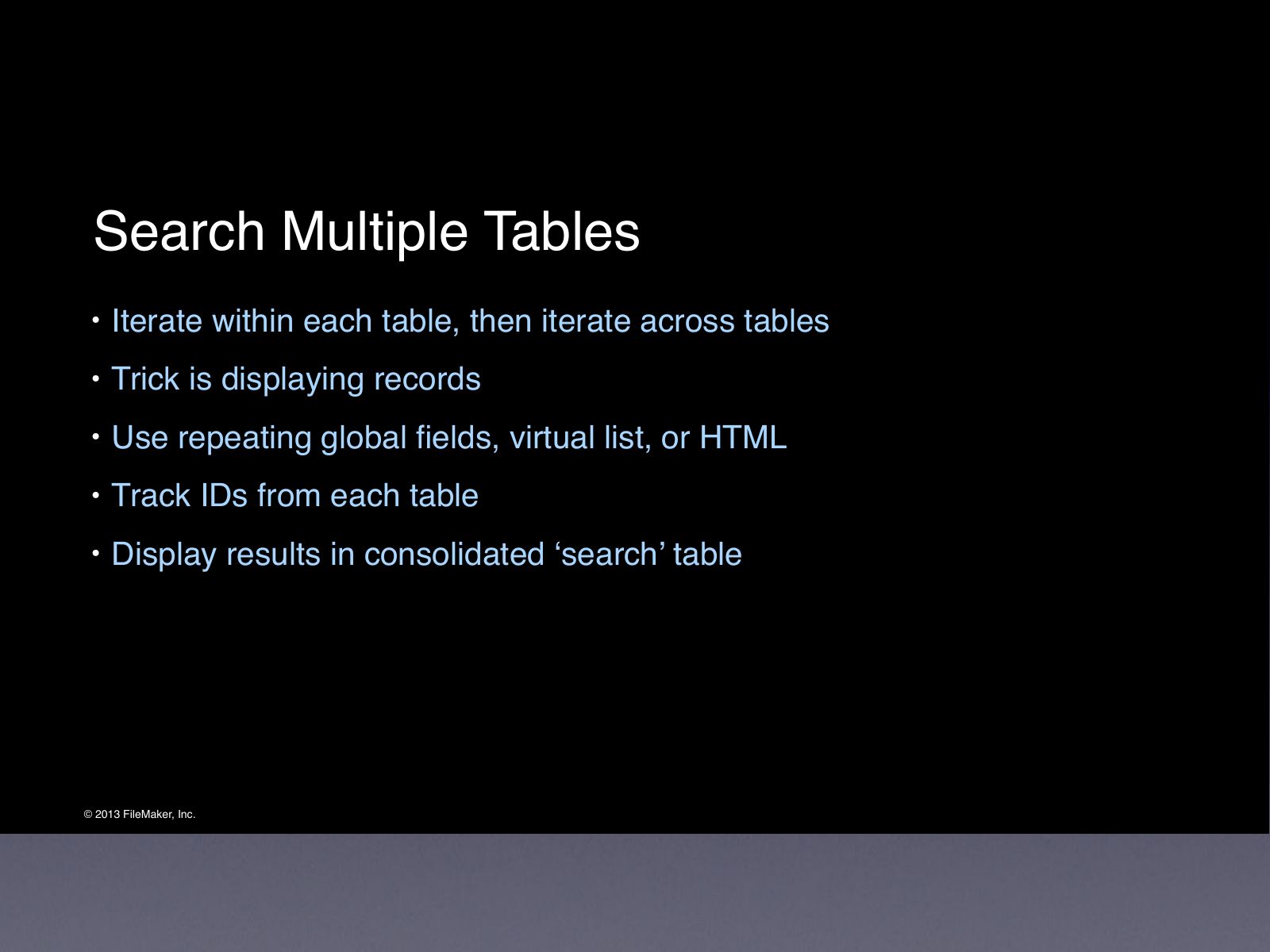 Slide 42: Search Multiple Tables