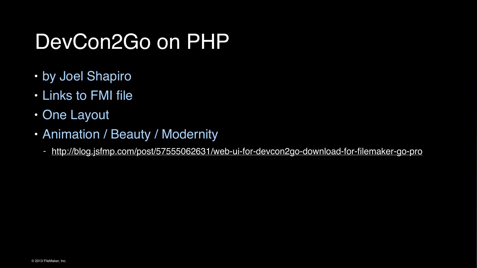 Slide 12: DevCon2Go on PHP