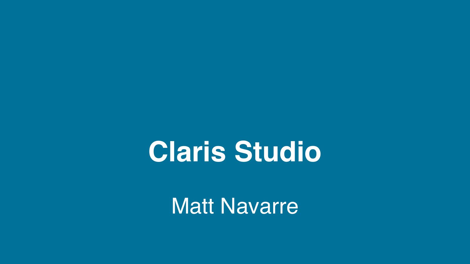 Slide 2: Claris Studio