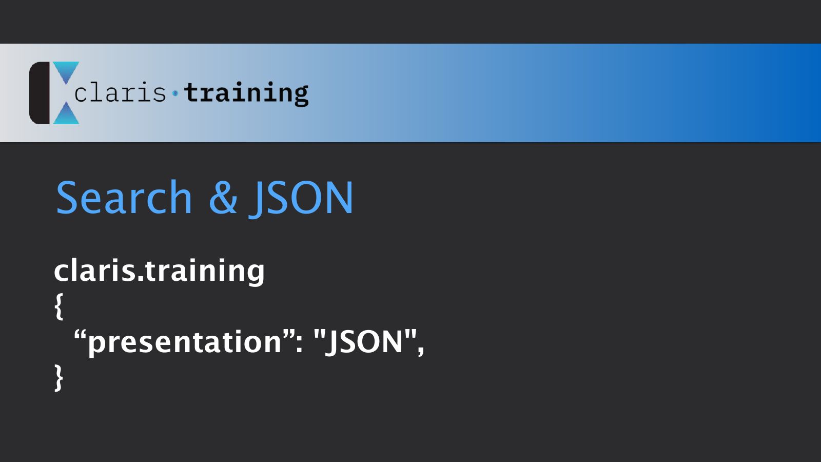Slide 1: Search & JSON