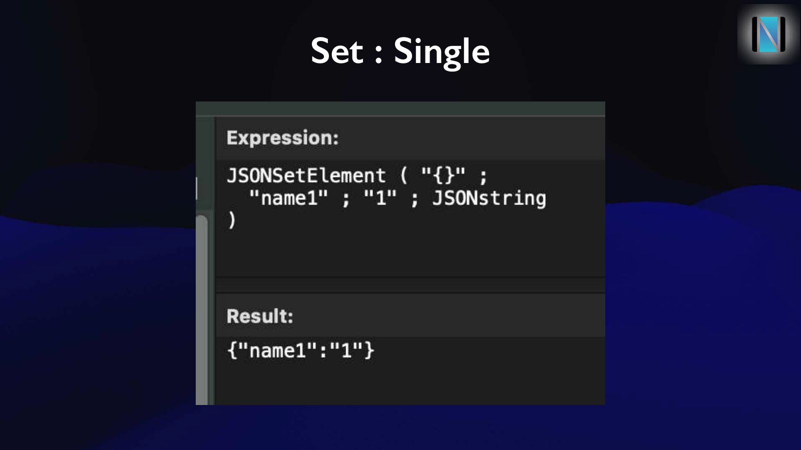 Slide 25: Set : Single