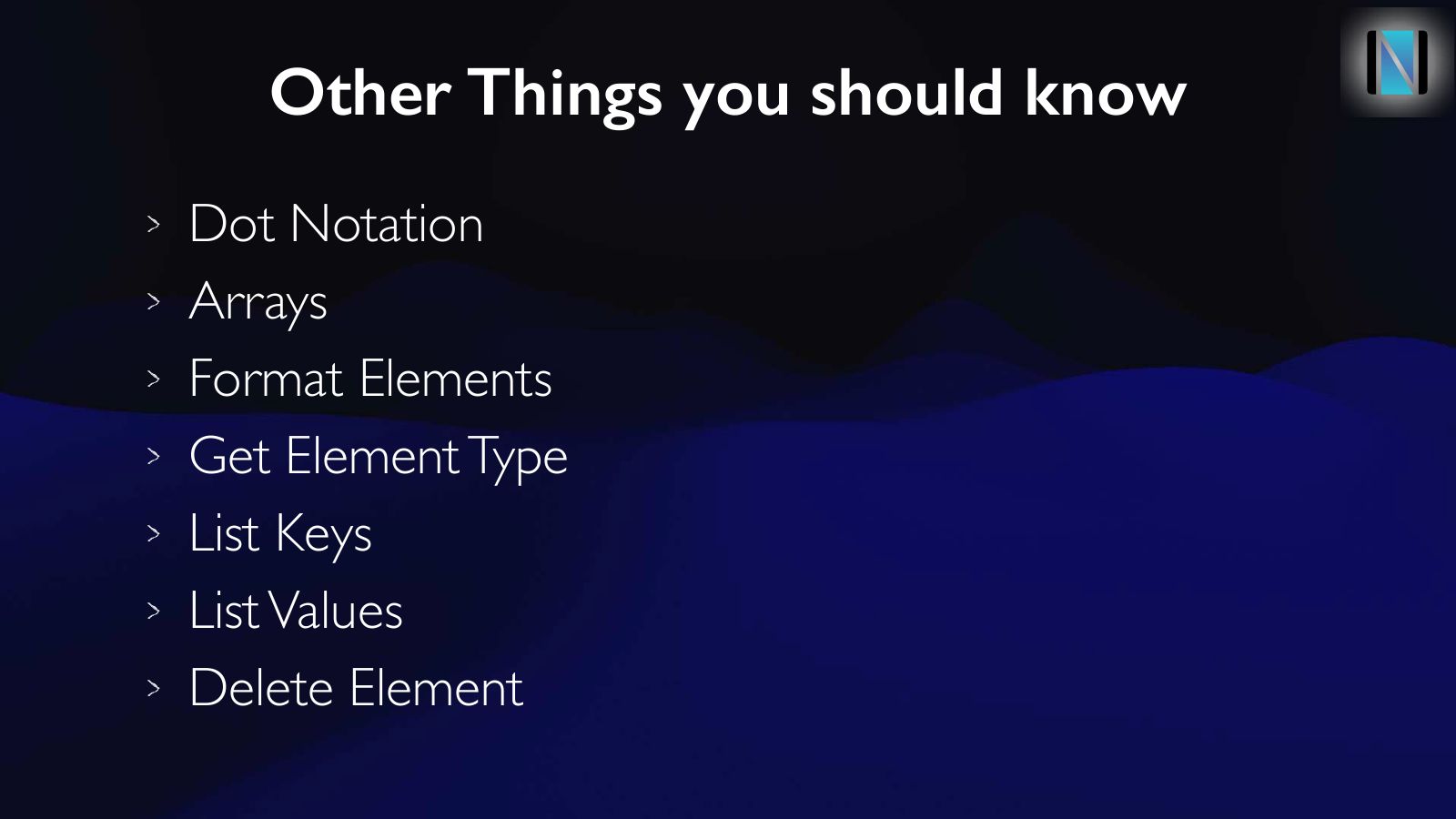 Slide 42: Other Things you should know