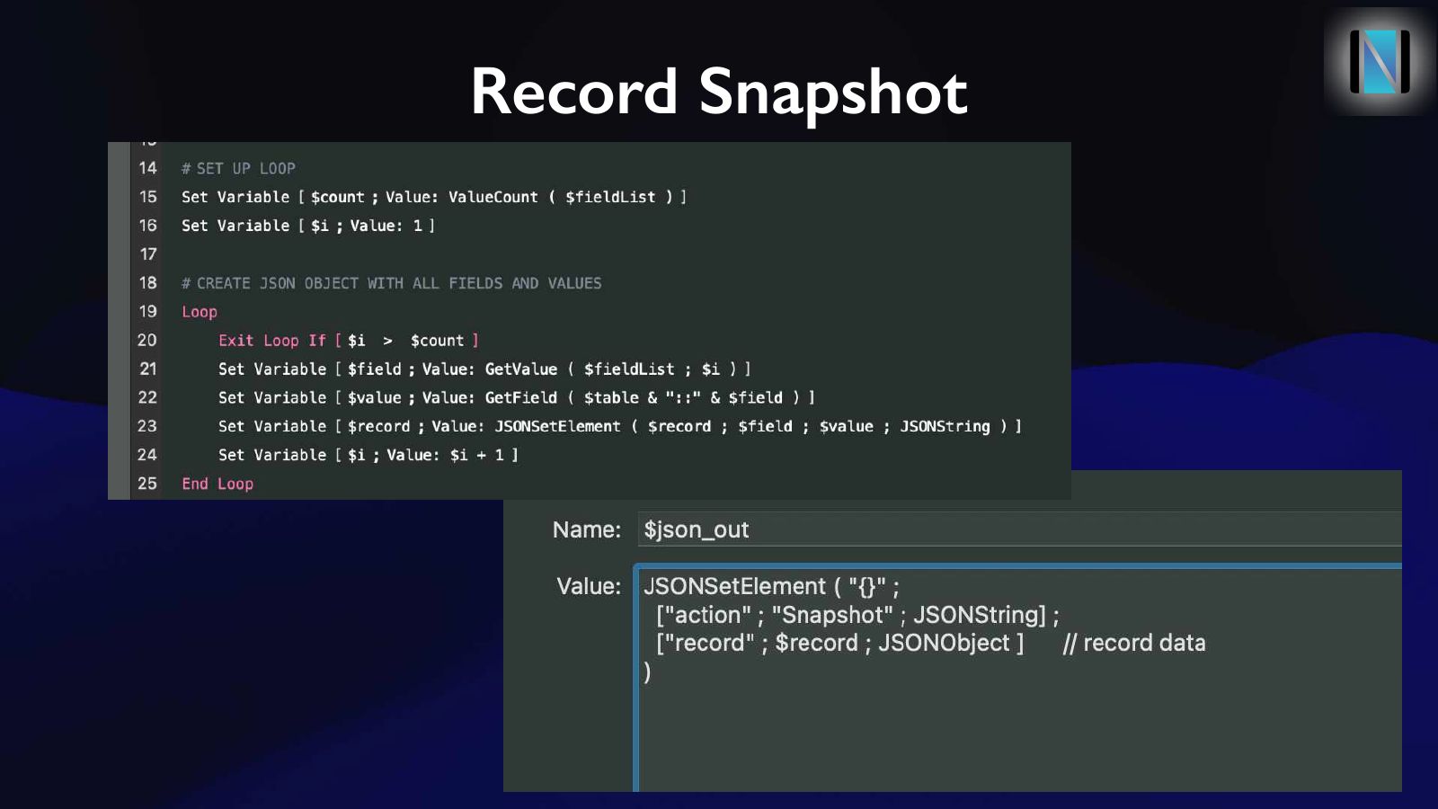 Slide 48: Record Snapshot