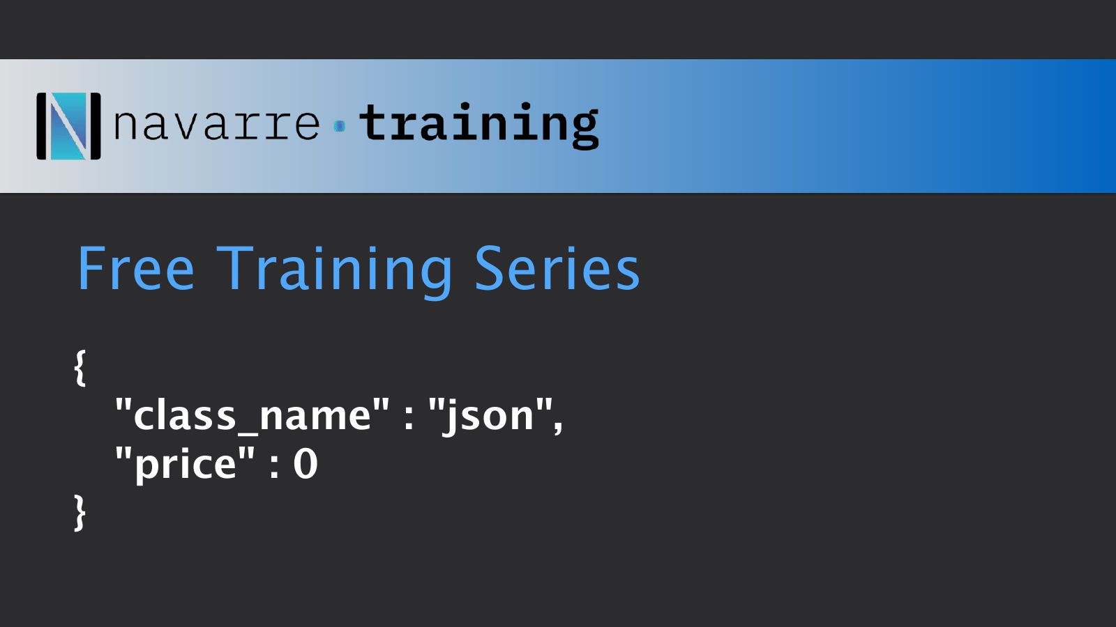 Slide 1: Free Training Series
