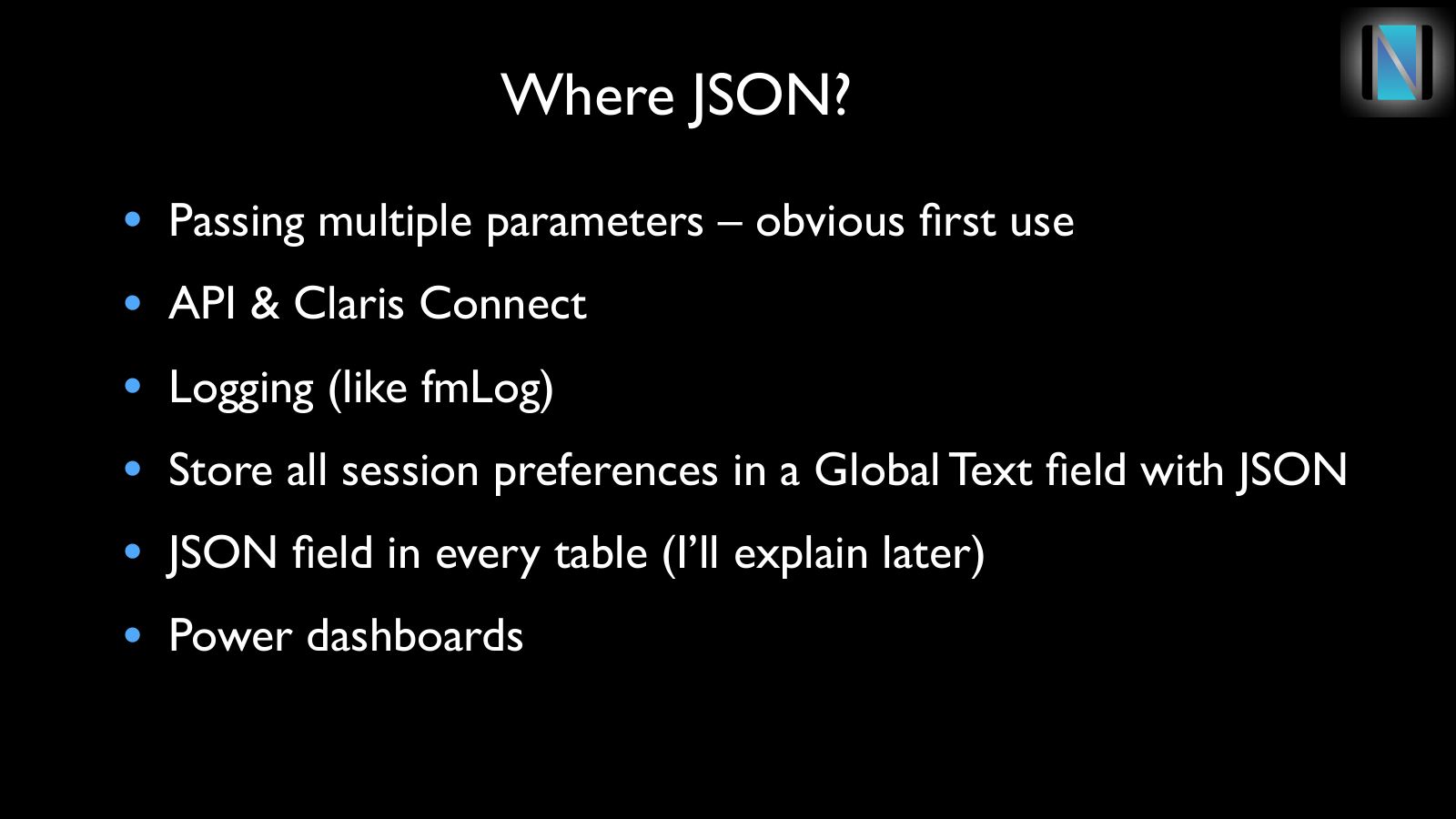 Slide 7: Where JSON?