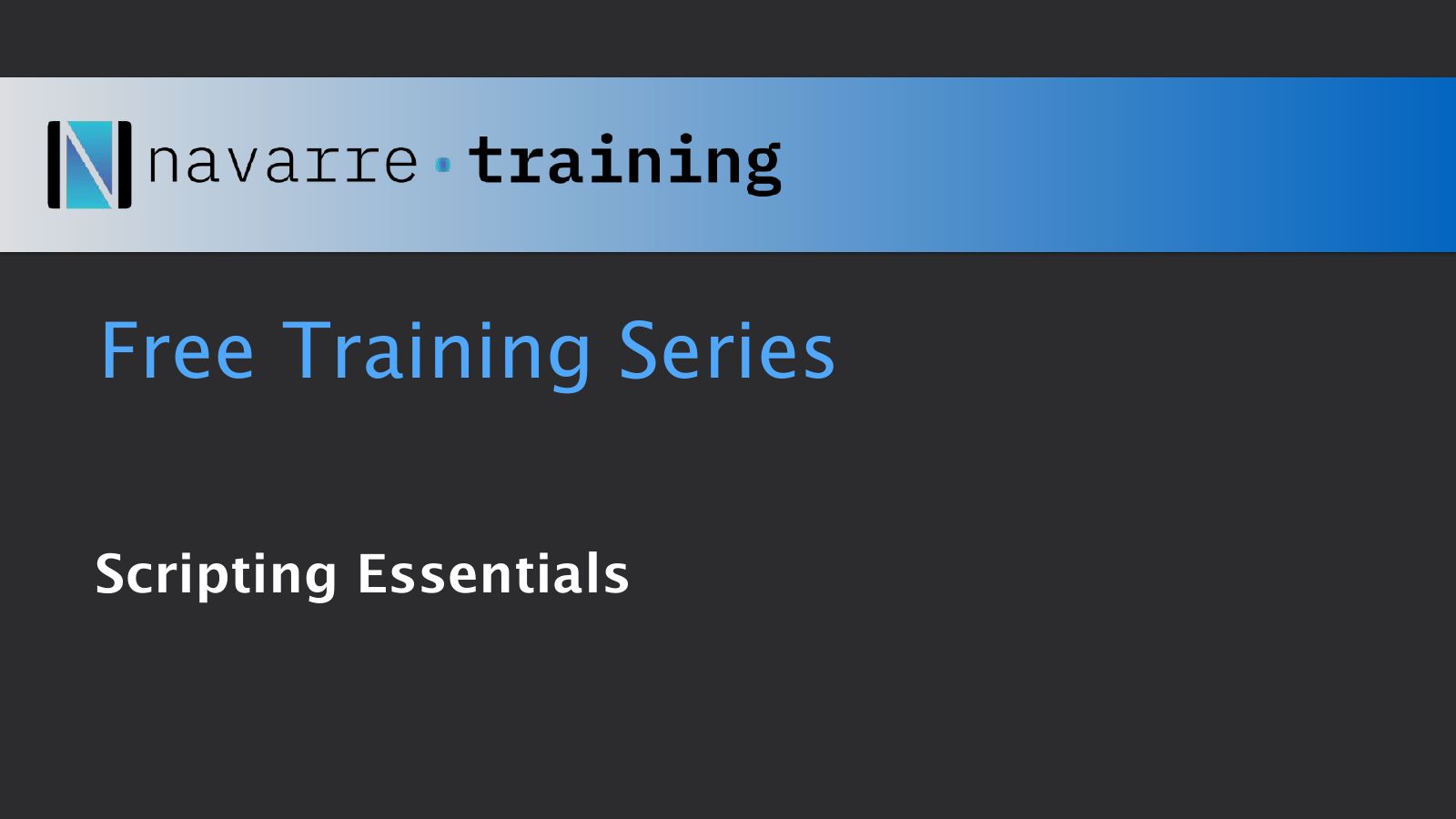 Slide 1: Free Training Series