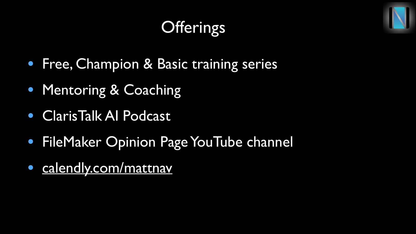 Slide 5: Offerings
