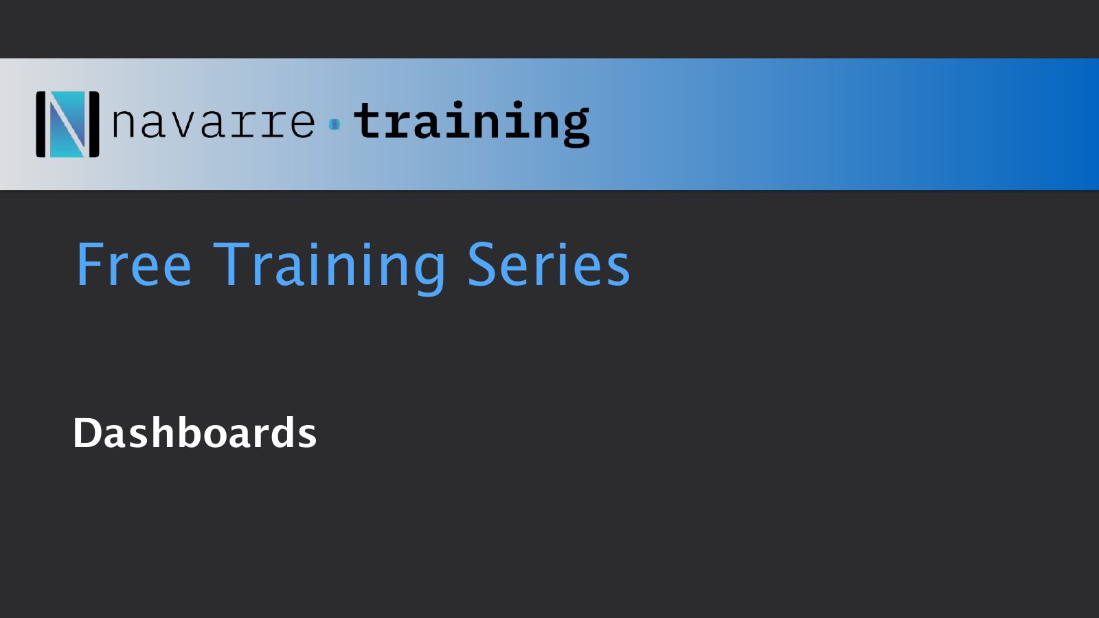 Slide 1: Free Training Series