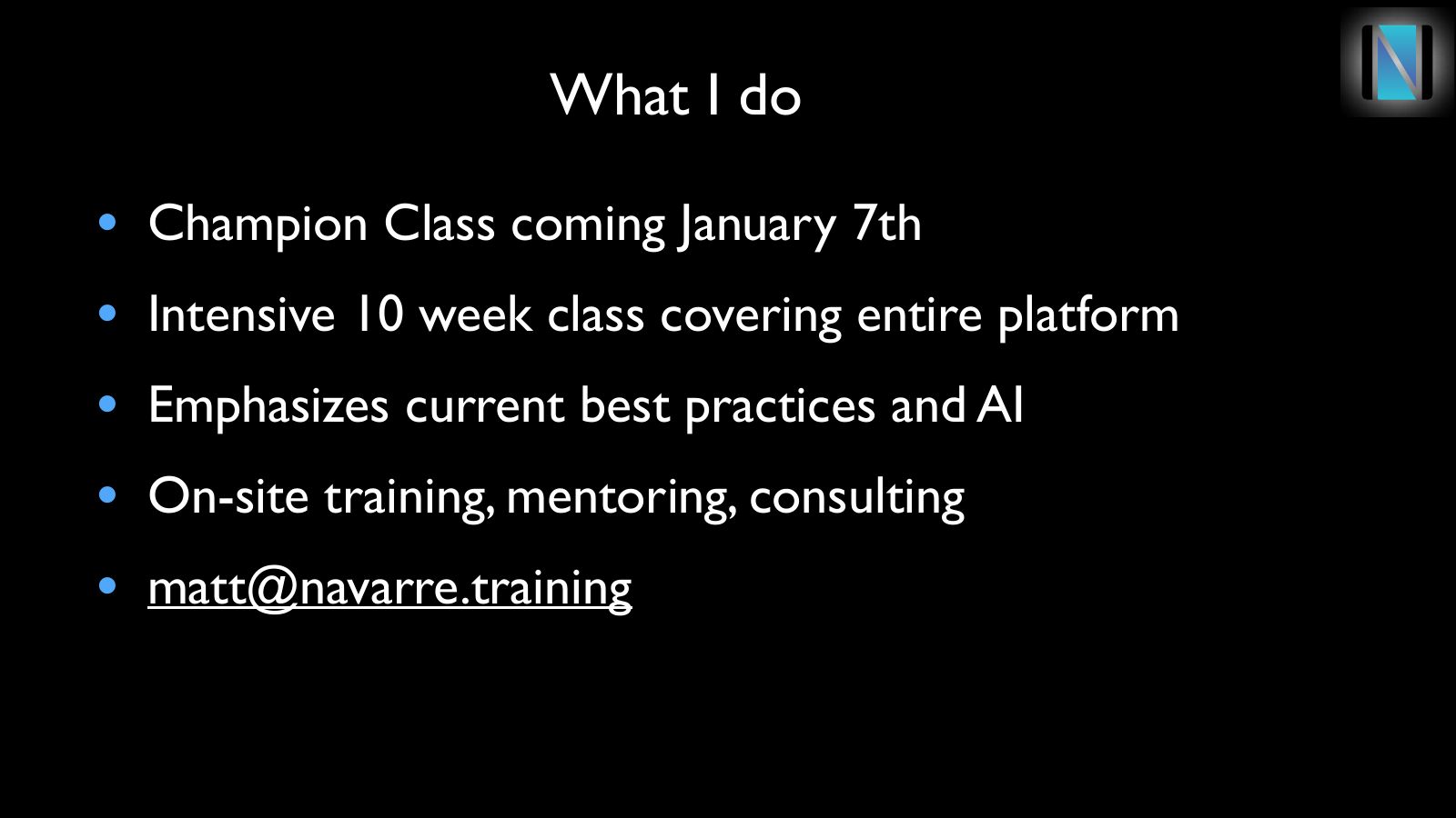 Slide 3: What I do