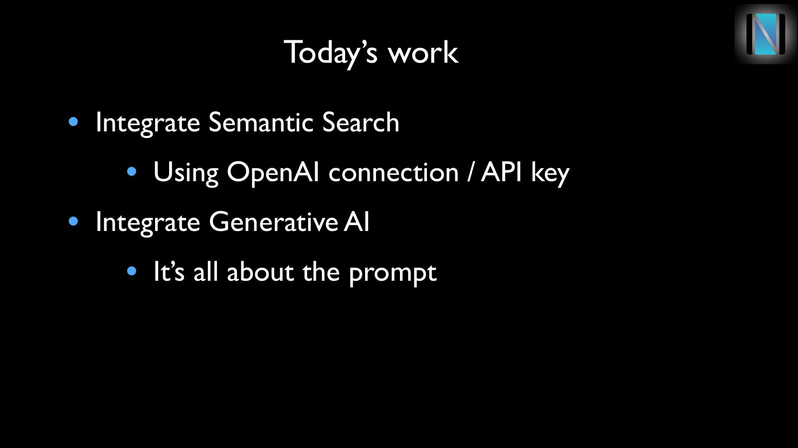 Slide 8: Today’s work