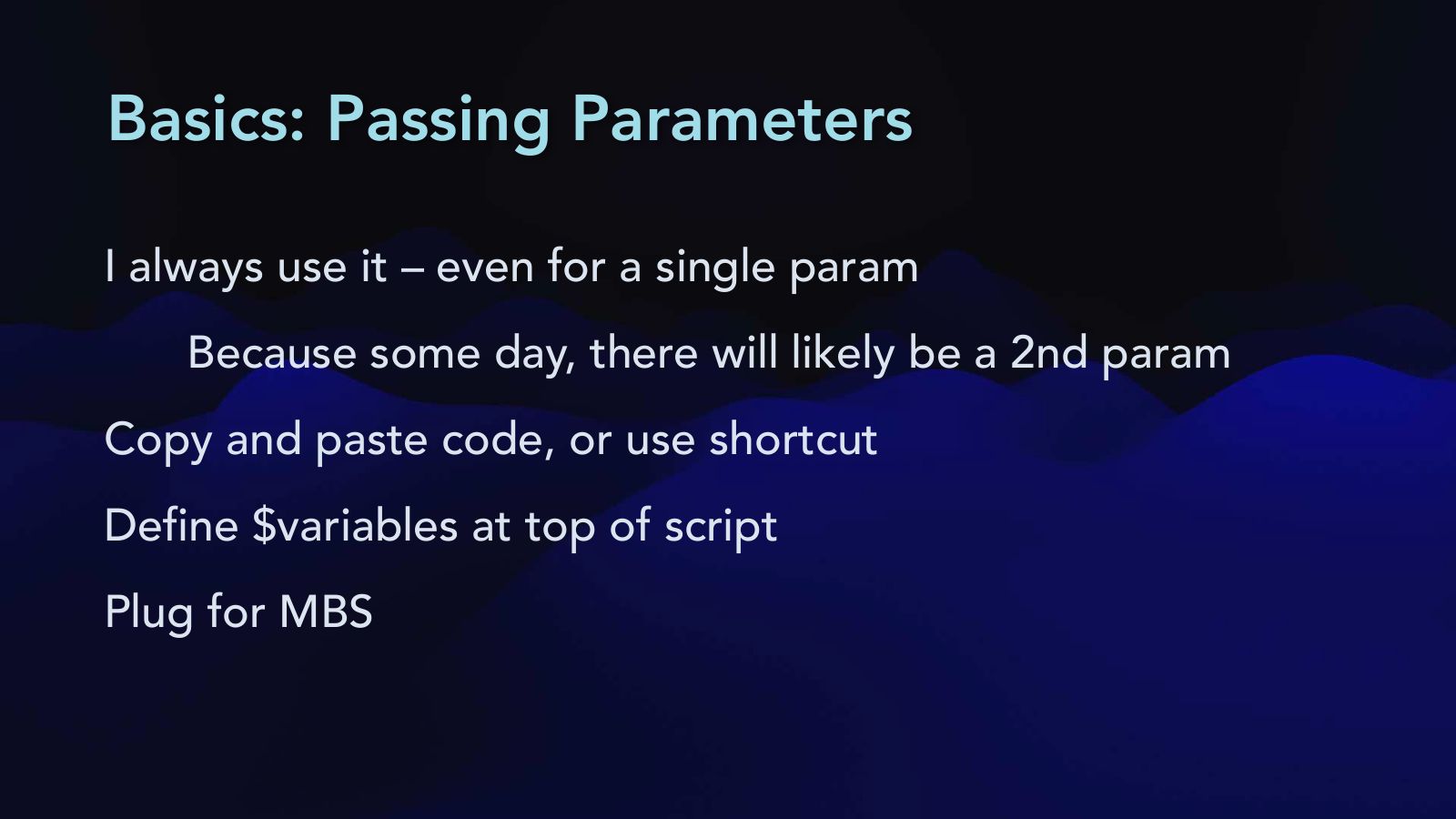 Slide 25: Basics: Passing Parameters