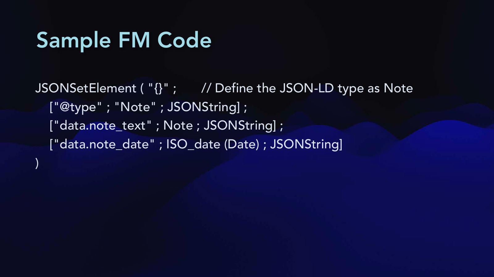 Slide 49: Sample FM Code