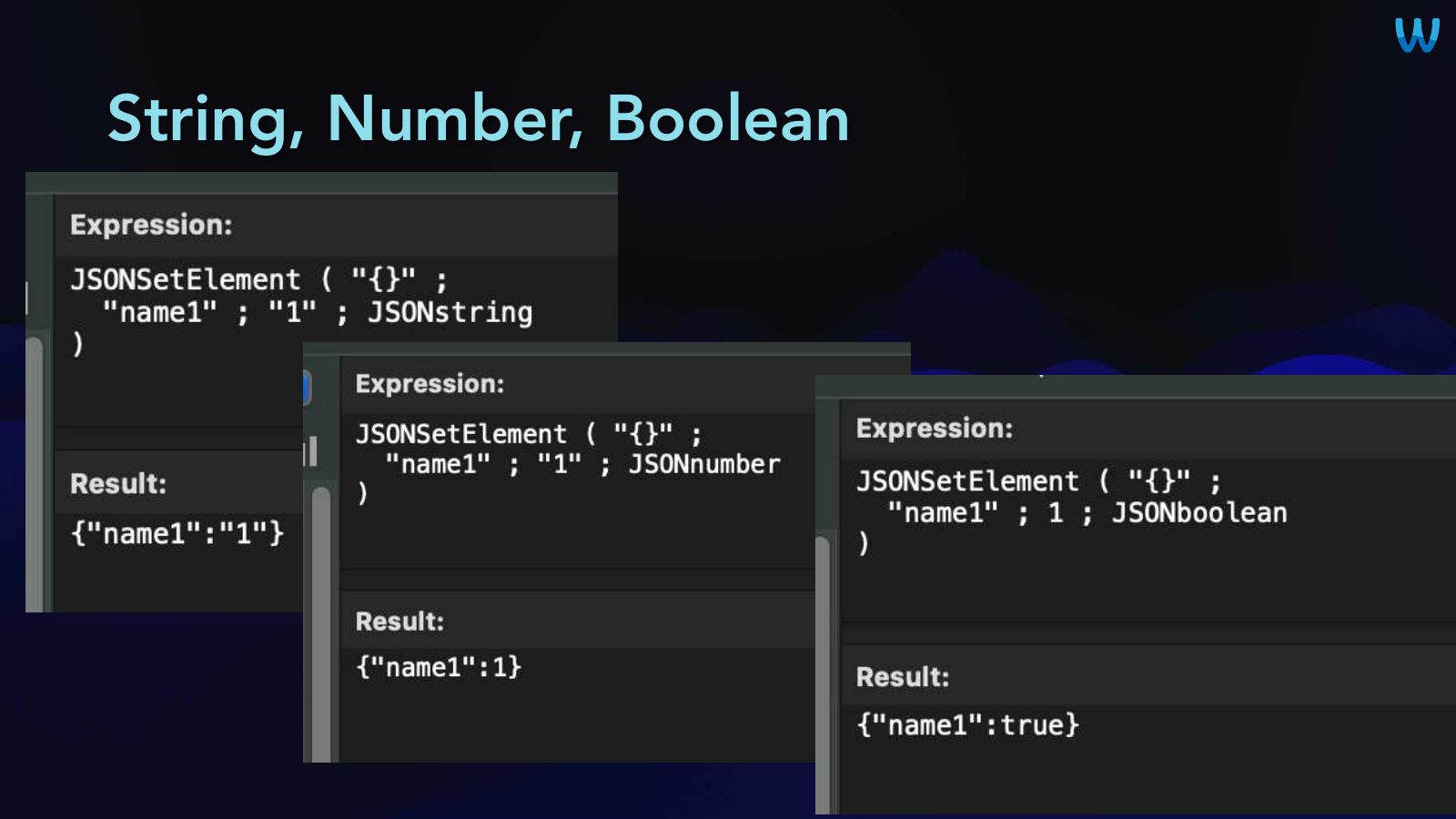 Slide 21: String, Number, Boolean