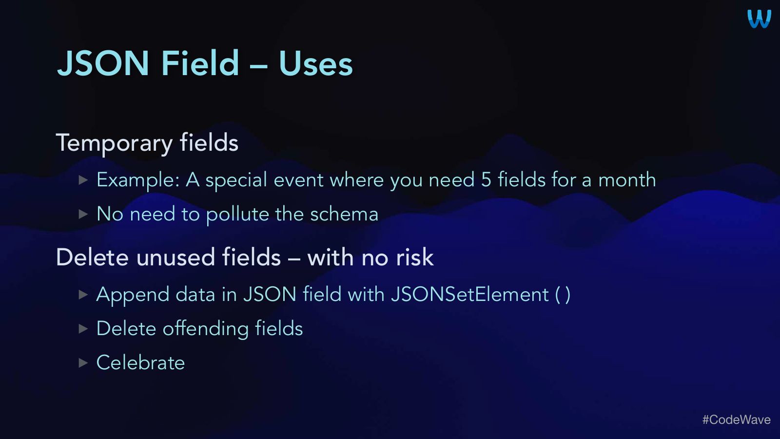 Slide 31: JSON Field – Uses