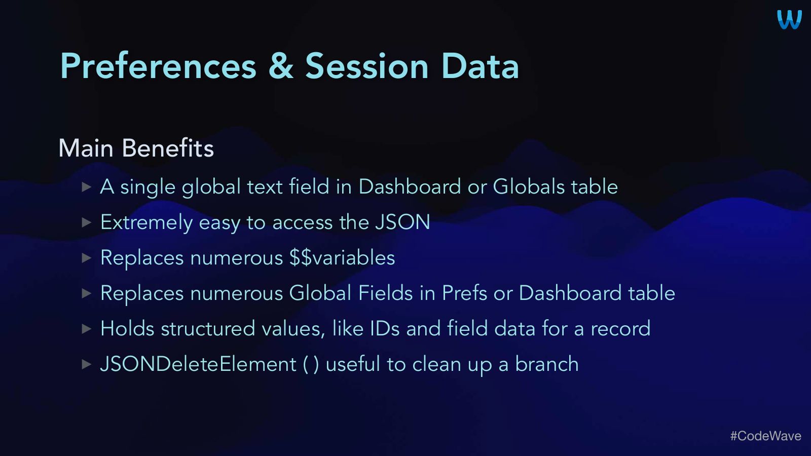 Slide 39: Preferences & Session Data