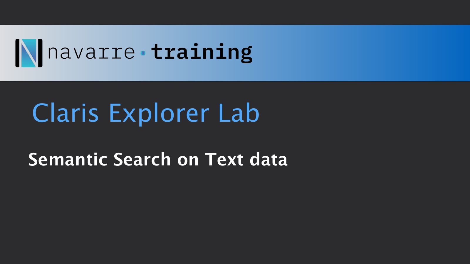 Slide 1: Claris Explorer Lab