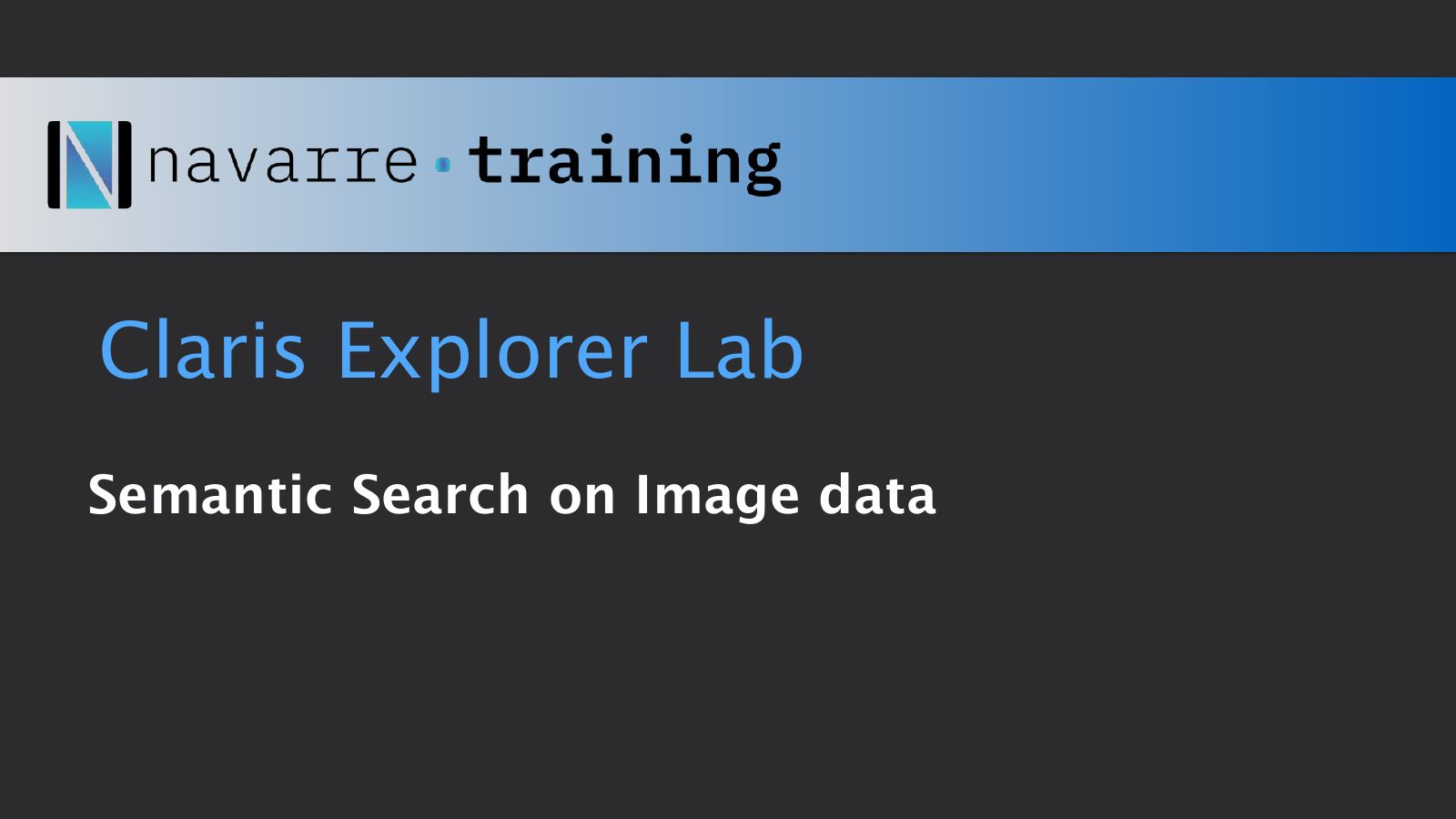 Slide 1: Claris Explorer Lab