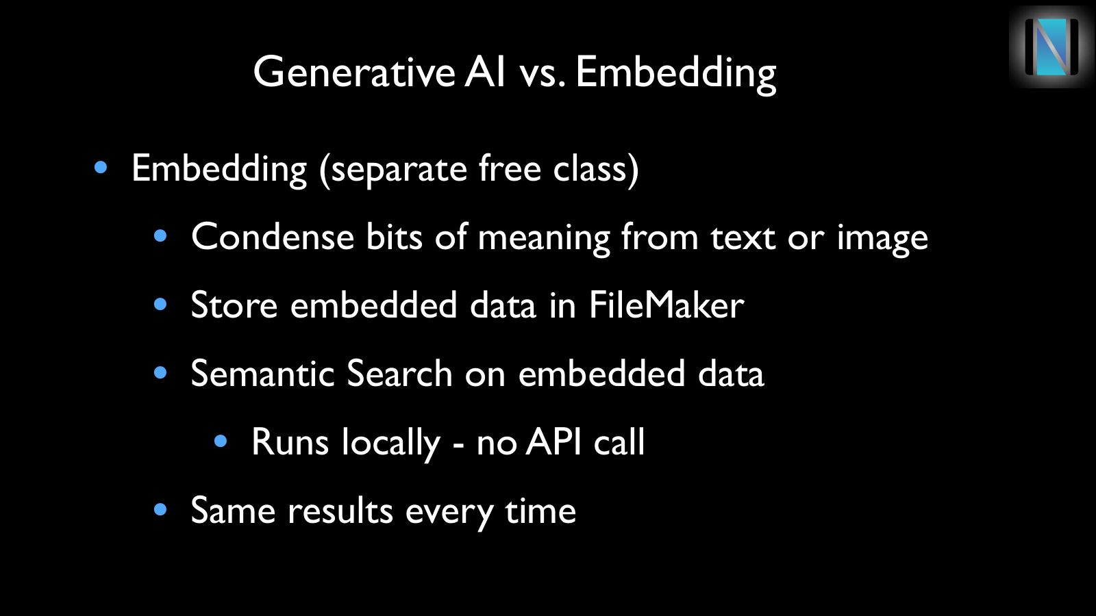 Slide 10: Generative AI vs. Embedding
