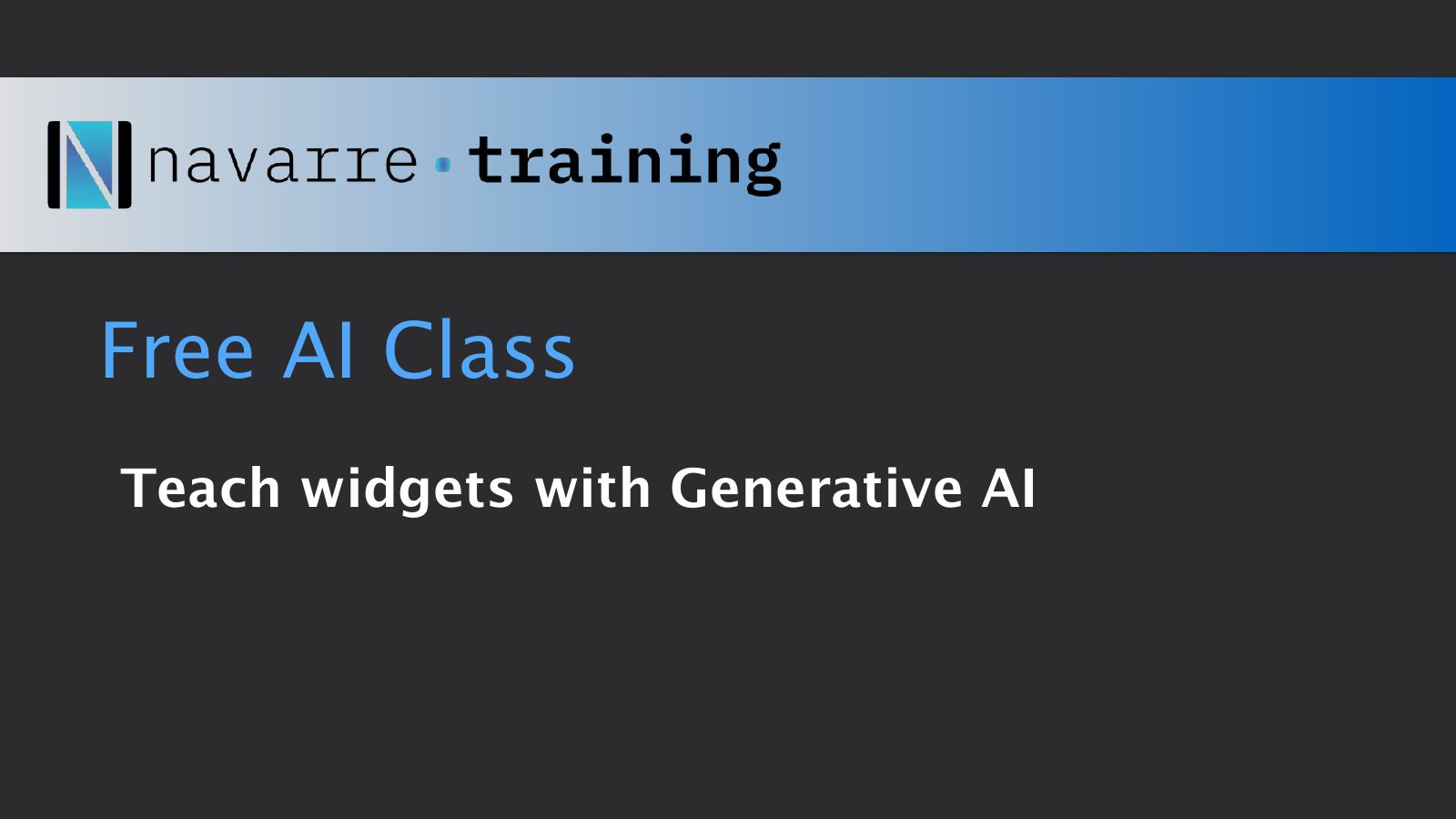 Slide 1: Free AI Class