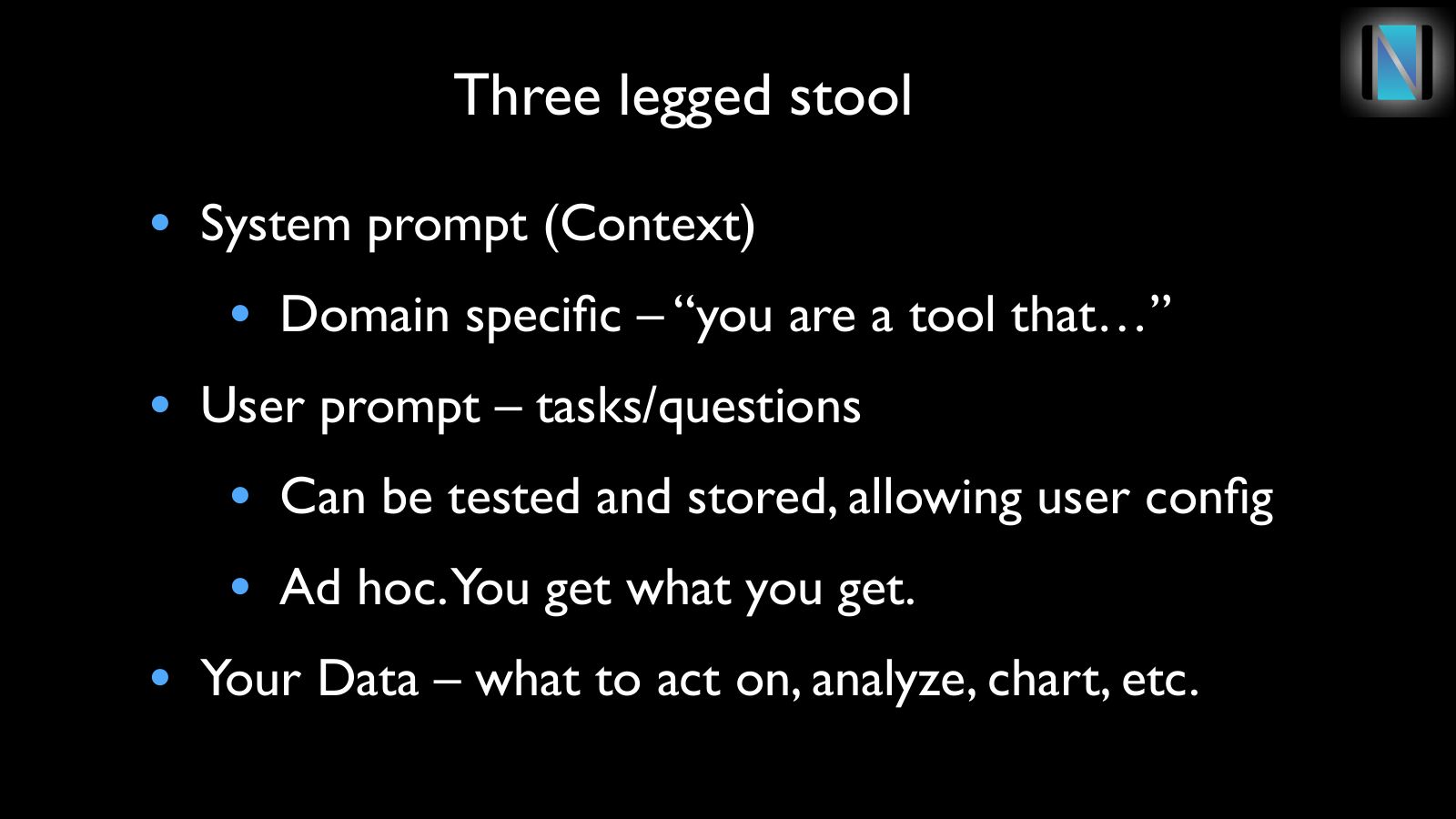 Slide 6: Three legged stool