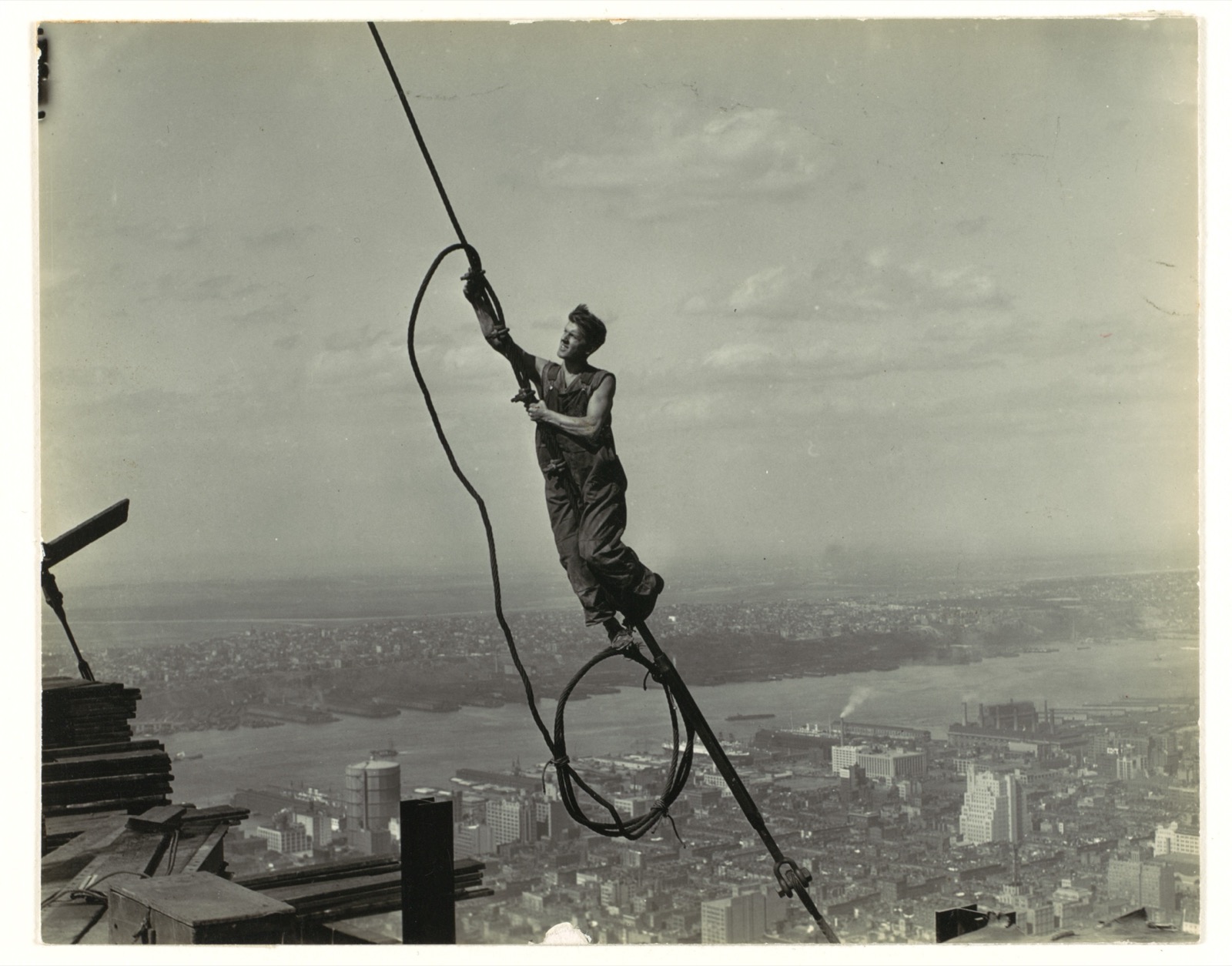 Icarus: a construction worker hanging off a cable high above Manhattan, 1930